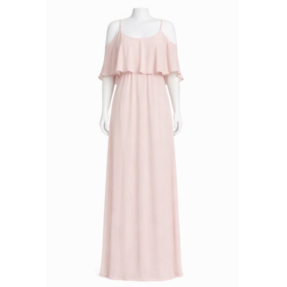 Show Me Your Mumu Caitlin Ruffle Bridesmaid Dress Dusty Blush Medium NWT